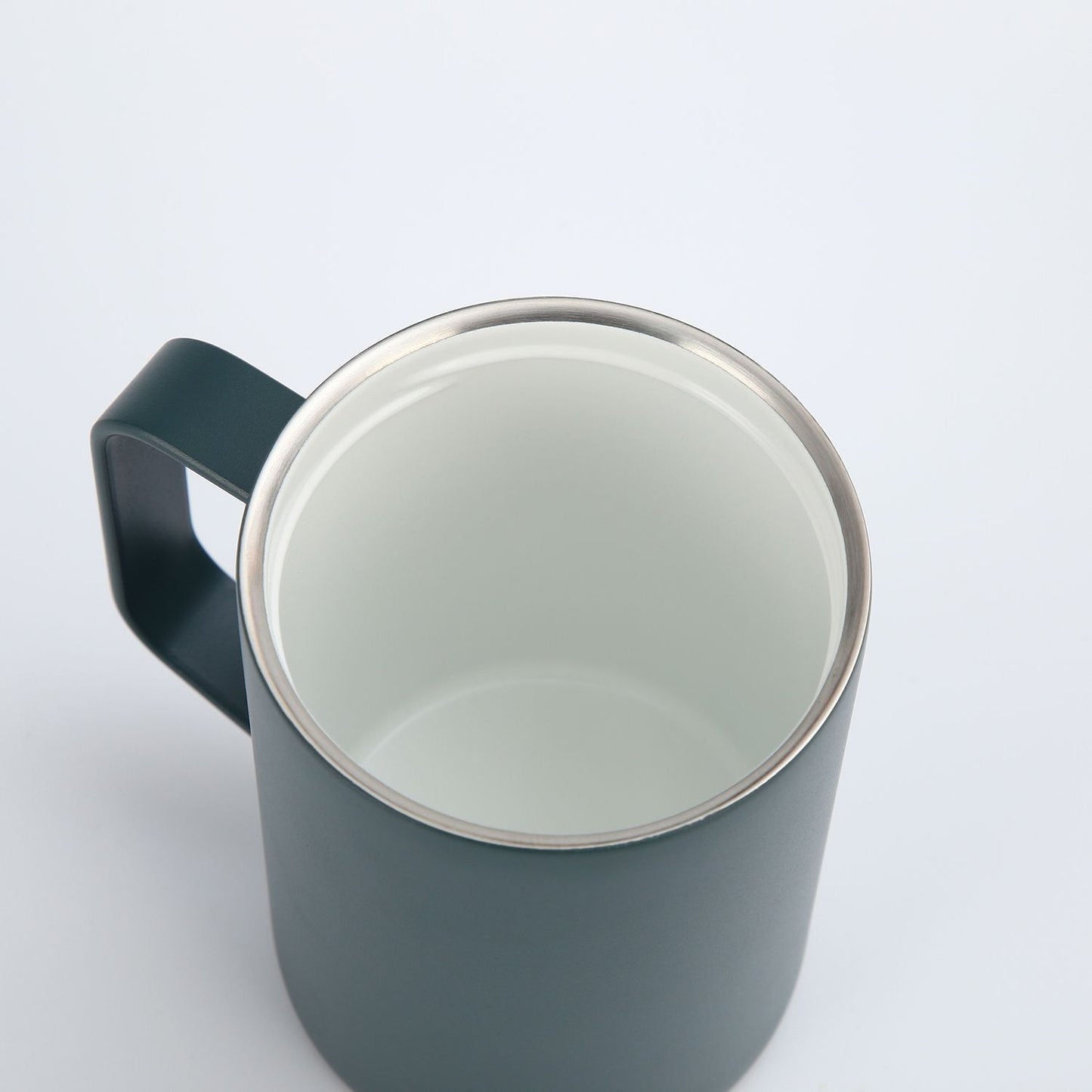 Insulated S/S Leakproof Ceramic Mug W Handle And Lid 400ml