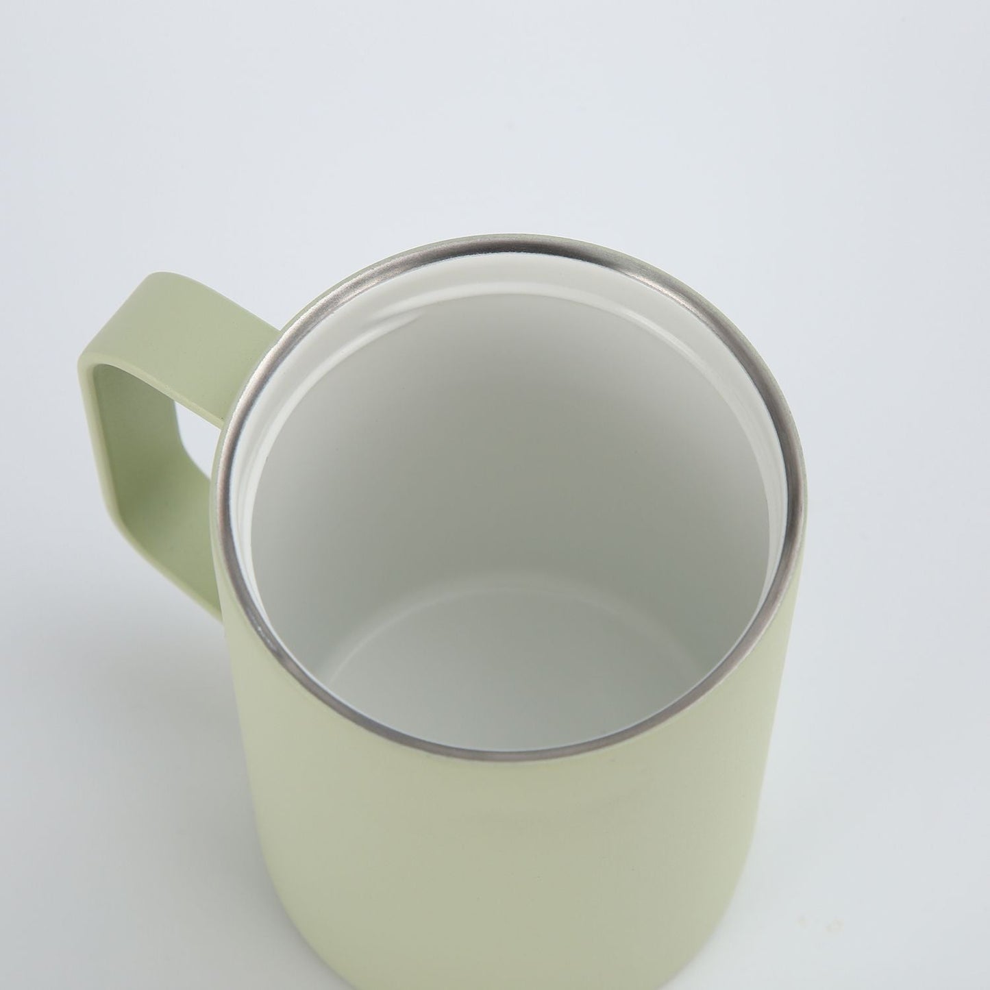 Insulated S/S Leakproof Ceramic Mug W Handle And Lid 400ml